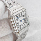 Ladies 27mm Square Quartz Watch Stainless Steel Case Bracelet VJ20 Movement