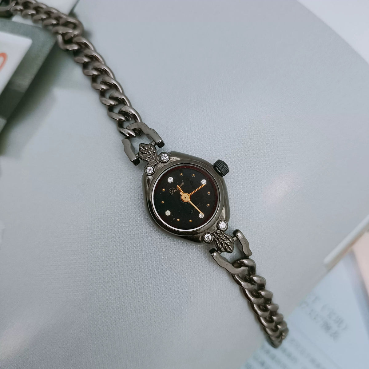 Diamond Brand Ladies Quartz Watch Black Small Vintage NOS No.4 Factory
