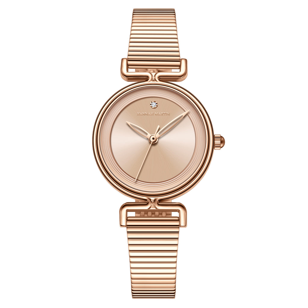 GESMART Women's Round Compact Dial Quartz Watch Japanese Movement Exquisite Minimalist