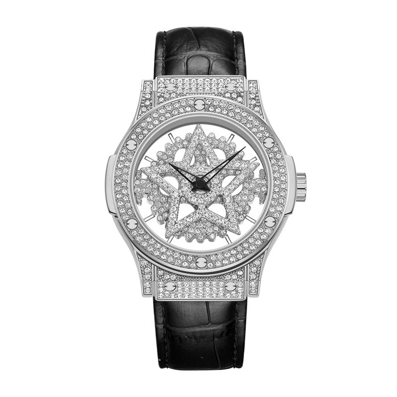 Women's Rotating Pentagram Rhinestone Watch