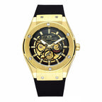 GESMART Men's 2023 New Skeleton Automatic Mechanical Watch Silicone Band Business Trendy