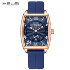 GESMART Men's Square Quartz Watch Roman Numeral Dial Water Resistant Casual Wristwatch