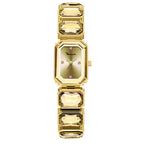 GESMART Women's Square Green Dial Quartz Watch Diamond Studded Elegant Personality