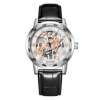 GESMART Men's Hand Winding Mechanical Skeleton Watch Exhibition Case Back Fashion