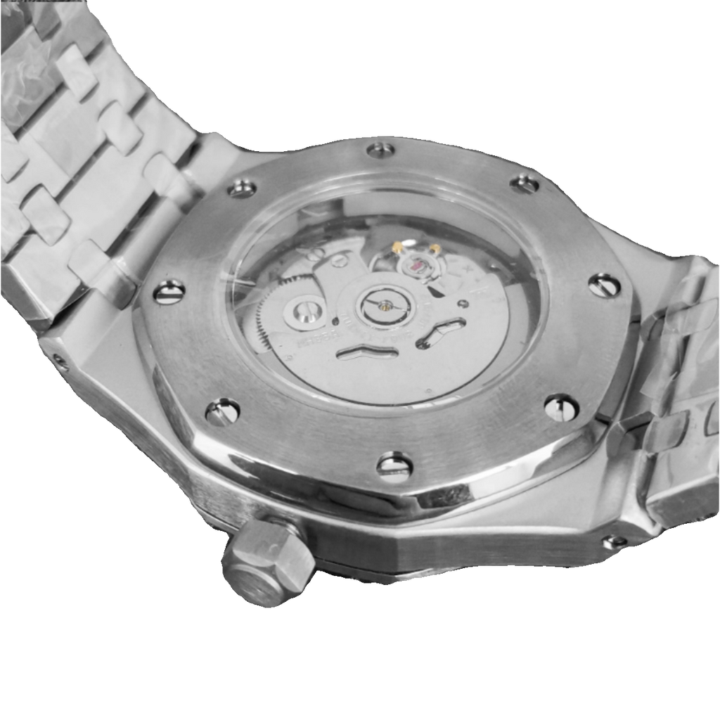 No Logo Men's Octagonal Starry Sand Automatic Watch Steel Butterfly Clasp NH35