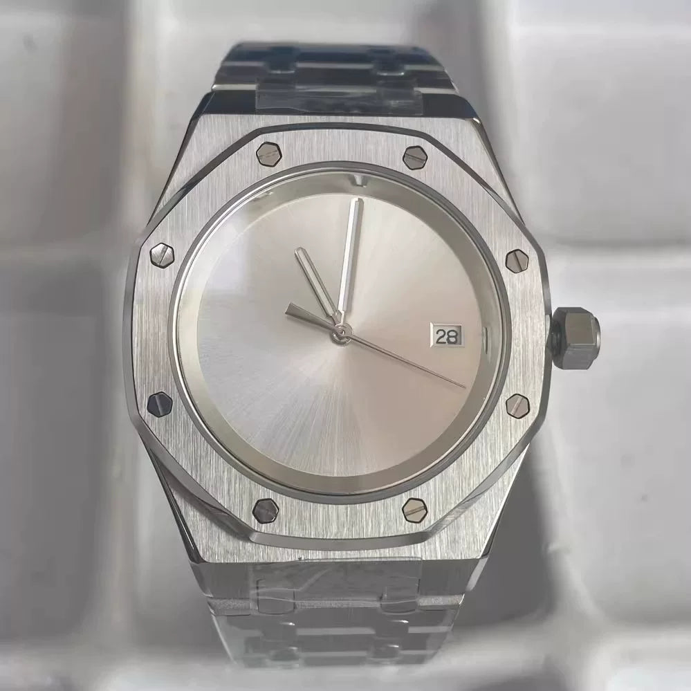 No Logo Men's 41mm Mechanical Watch Stainless Steel Case NH35/36 Movement