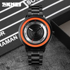 GESMART Men's No Marker Creative Dial Quartz Watch Steel Band Minimalist Personality