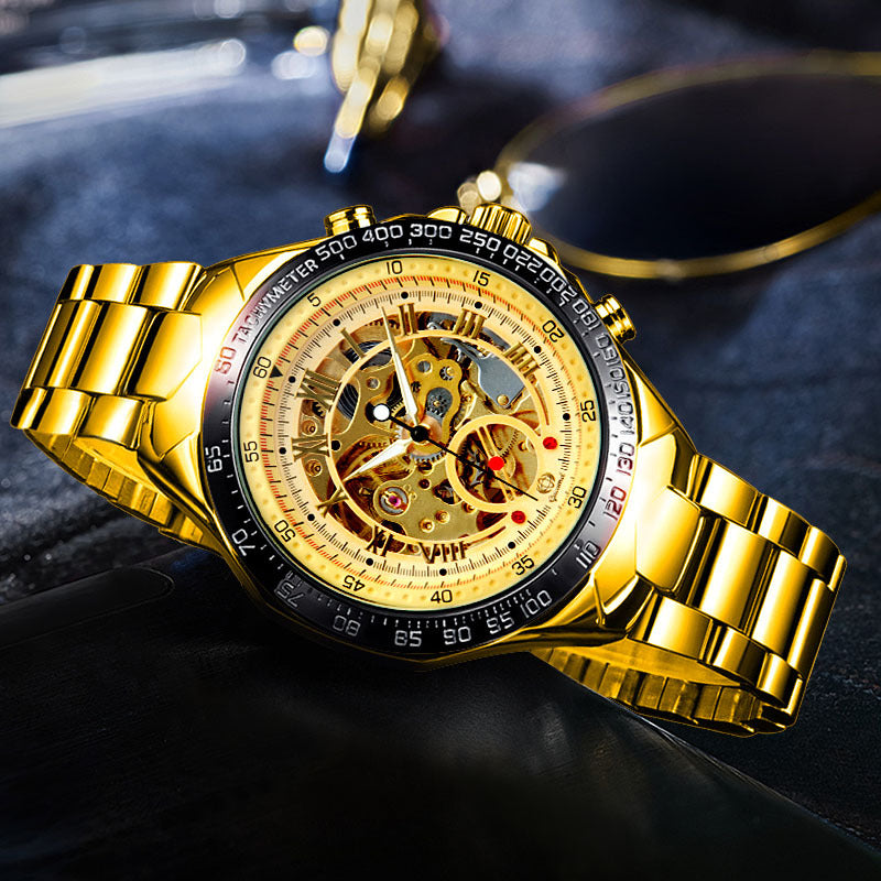 GESMART Men's Skeleton Automatic Mechanical Watch Fashion Business Wristwatch