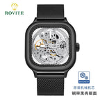 GESMART Men's Square Automatic Mechanical Skeleton Watch Luminous High Grade Trendy
