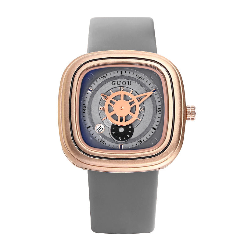 GESMART 2023 New Women's Square Quartz Watch Silicone Band Minimalist Casual Luxury Style