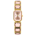 GESMART Women's Square Green Dial Quartz Watch Diamond Studded Elegant Personality