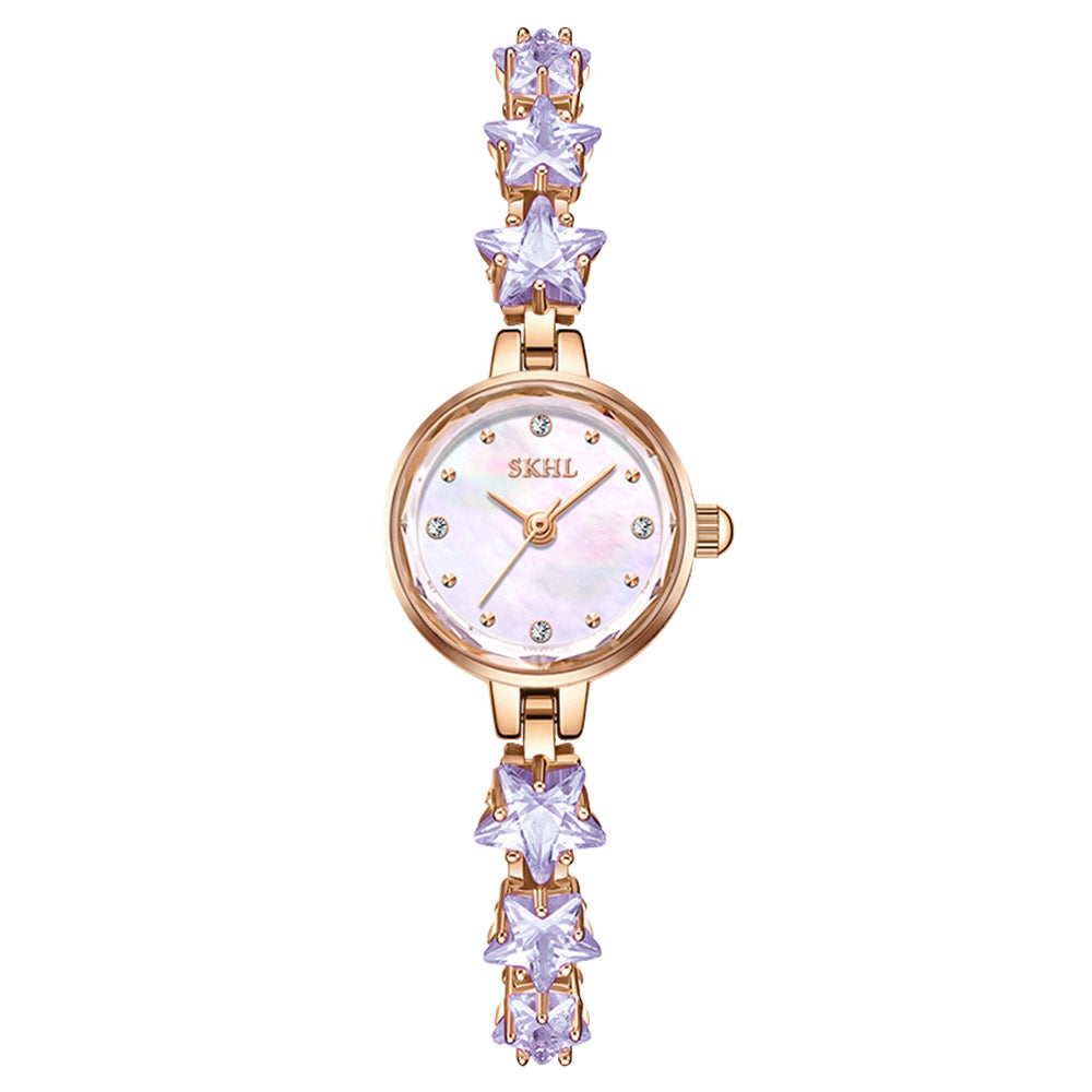 GESMART 2025 New Women's Elegant Crystal Bracelet Quartz Watch Luxury Style Exquisite Ladies Wristwatch