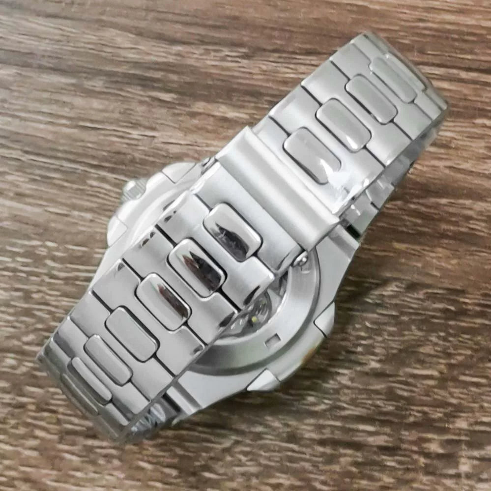 Men's Nautilus Style Automatic Watch Steel Case Bracelet NH35A