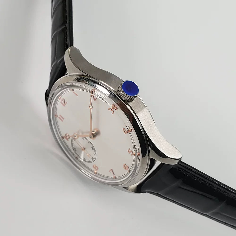 Men's 42mm Manual Wind Watch ST3600 Movement White Gold Dial