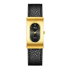 GESMART Women's Retro Square Oval Quartz Watch Leather Band Niche Minimalist Commuter