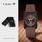 Unisex Square Calendar Student Rubber-Strap Watch