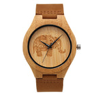 Men's Classic Bamboo-Wood Minimalist Quartz Watch