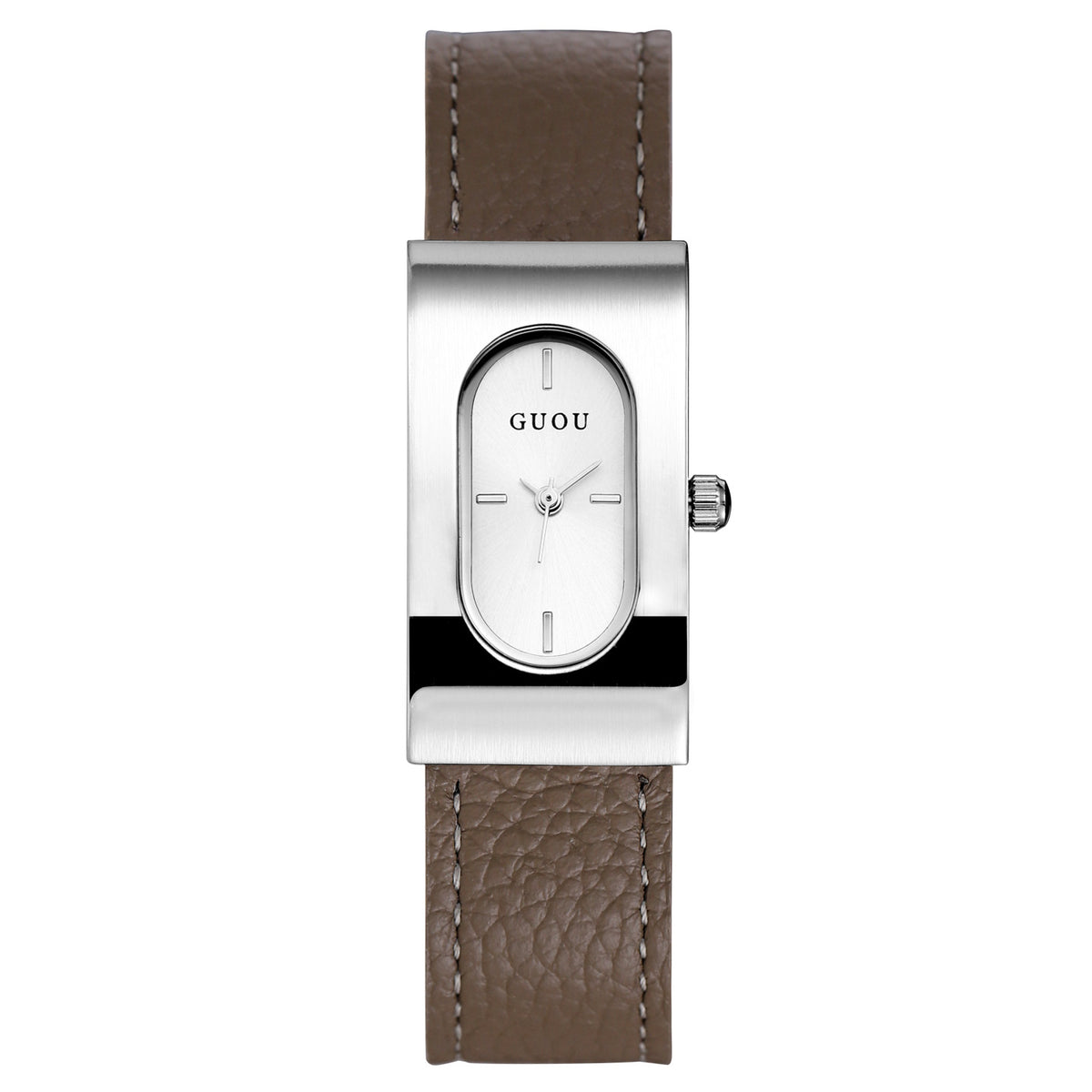 Women's Square Genuine-Leather Vintage Quartz Watch