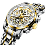GESMART Men's Gold Tone Large Dial Watch High Grade Water Resistant Luxury Style