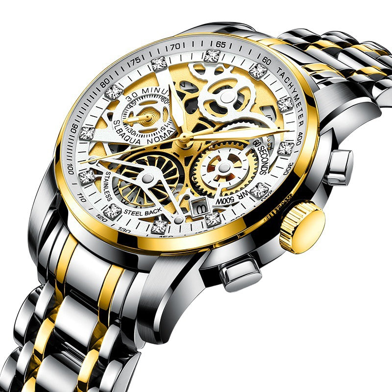GESMART Men's Gold Tone Large Dial Watch High Grade Water Resistant Luxury Style