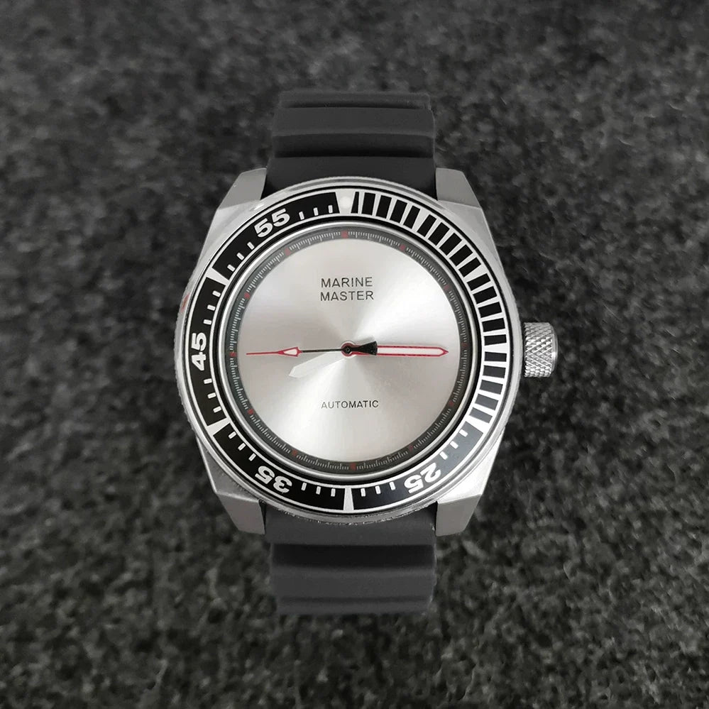 Men's Mechanical Watch 43mm Stainless Steel Case Rubber Strap