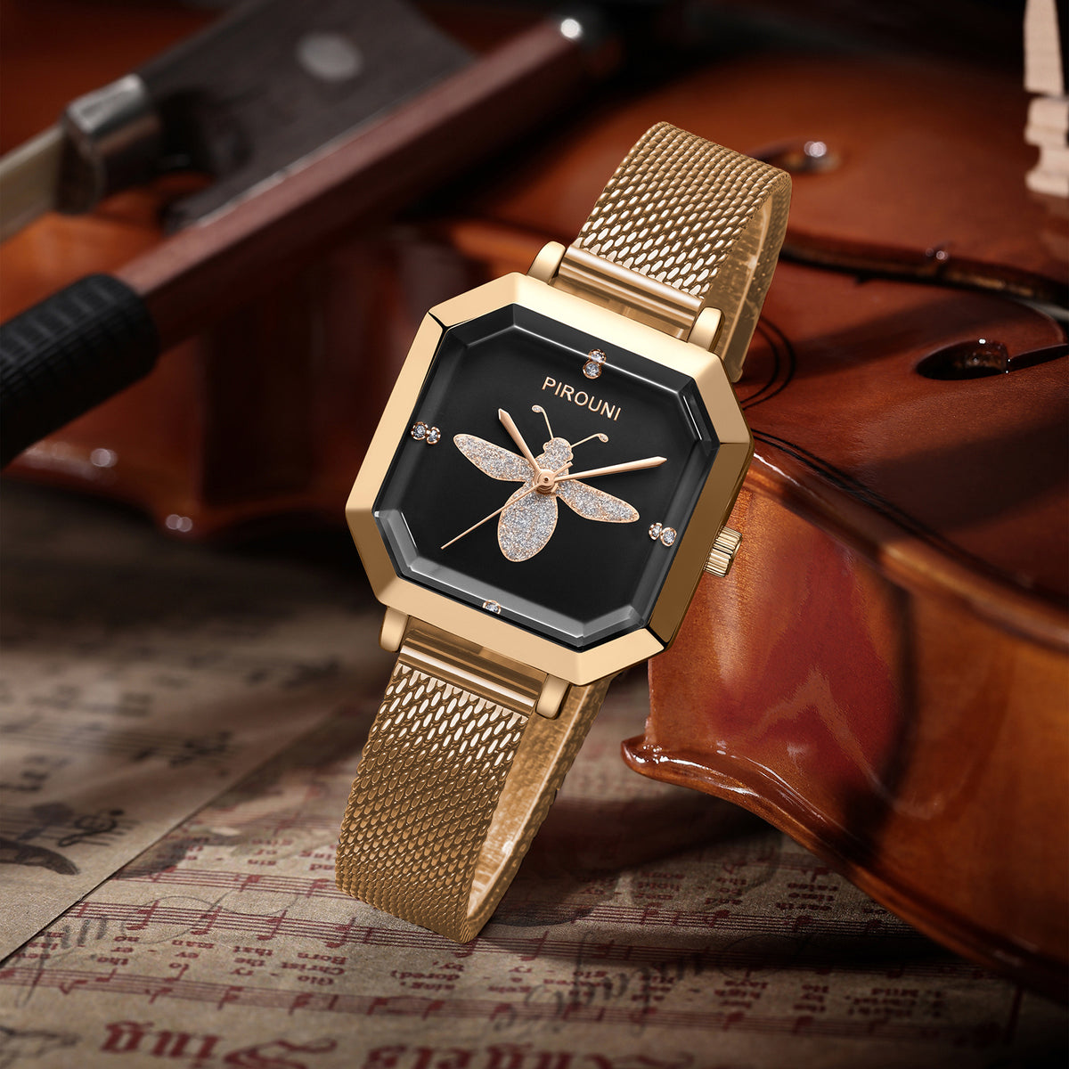 GESMART Women's Dragonfly Design Quartz Watch European Style Creative Minimalist Korean Fashion