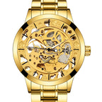 GESMART Men's Skeleton Automatic Mechanical Watch Leather Band Casual Fashion Wristwatch