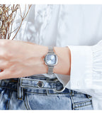 GESMART Women's Small Square Mesh Band Quartz Watch Slim Strap Minimalist Student Ladies Wristwatch