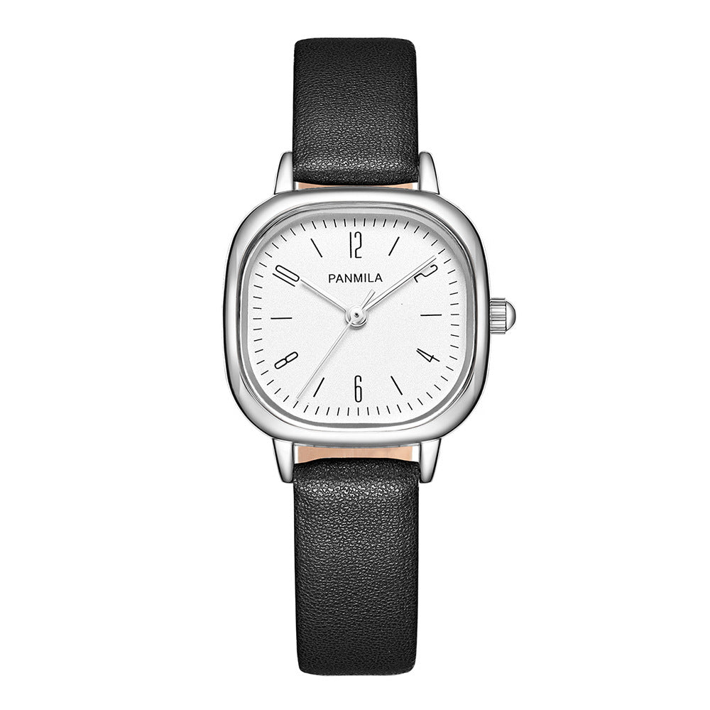 GESMART Women's Small Square Quartz Watch Leather Band Minimalist Elegant Ladies Wristwatch