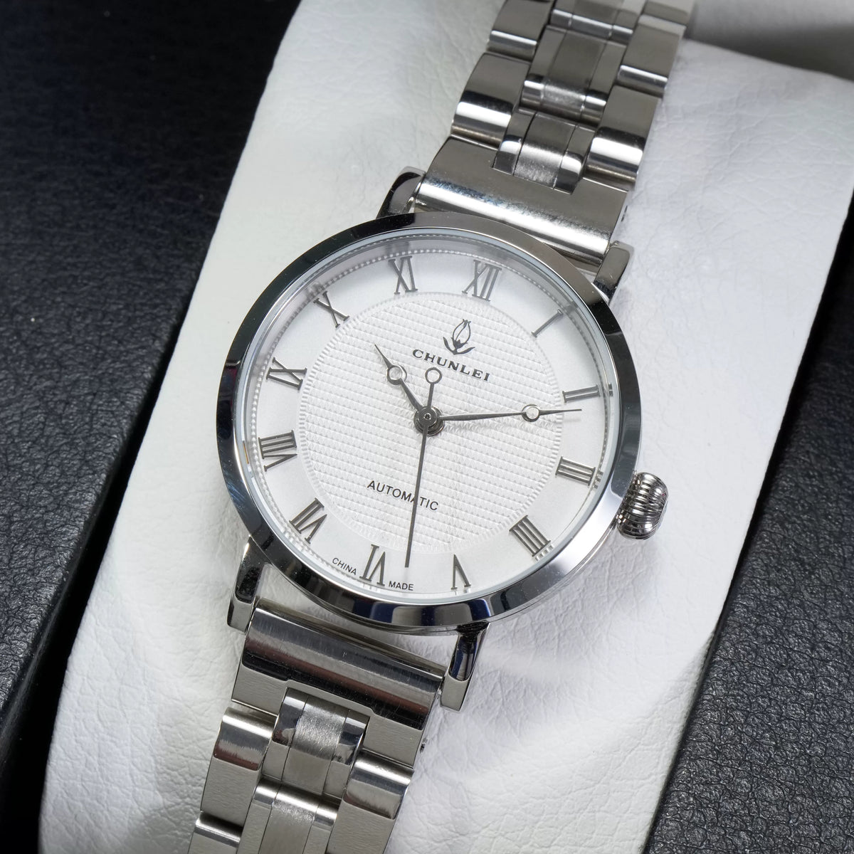 Chunlei Ladies Mechanical Watch Exhibition Back Solid Steel Bracelet Fashion