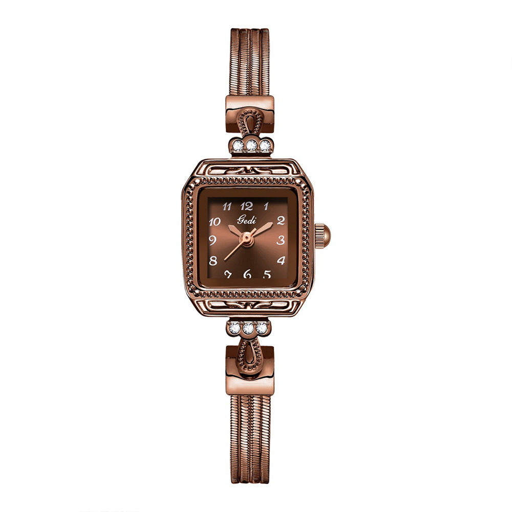 GESMART 2024 New Women's Bracelet Quartz Watch Retro Elegant Minimalist Luxury Style Ladies Wristwatch