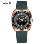 GESMART Women's Tonneau Shape Quartz Watch Large Dial Calendar Diamond Studded Luminous Water Resistant
