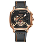 GESMART Men's Square Quartz Watch Luminous Water Resistant Trendy Fashion Casual Wristwatch