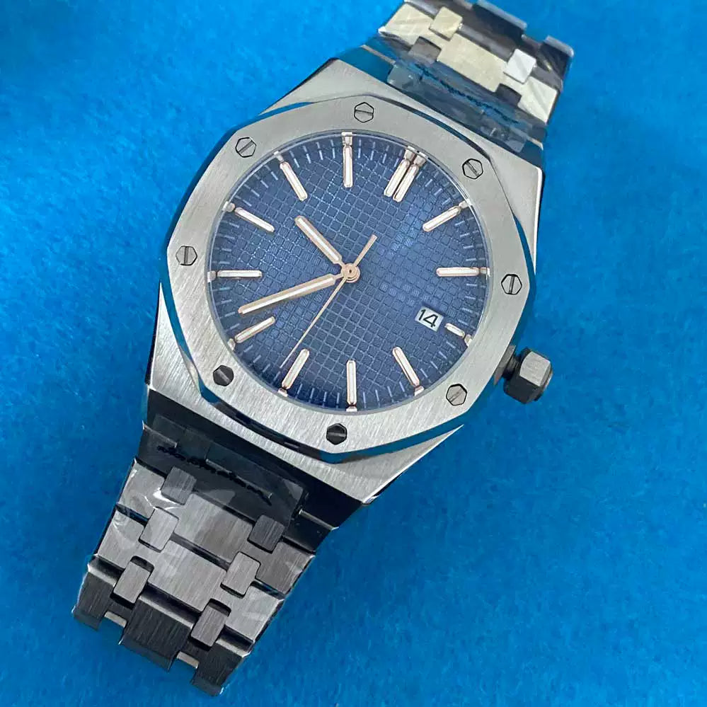 Men's 41mm Mechanical Watch NH35 Movement Sapphire Crystal Steel Case Green Lume