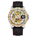 GESMART Men's Skeleton Automatic Mechanical Watch Silicone Band Sports Fashion