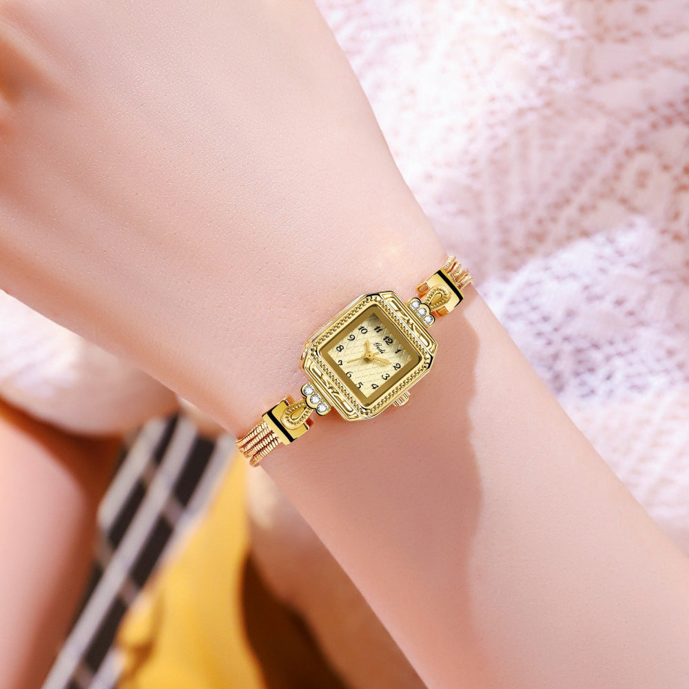 GESMART 2024 New Women's Bracelet Quartz Watch Retro Elegant Minimalist Luxury Style Ladies Wristwatch