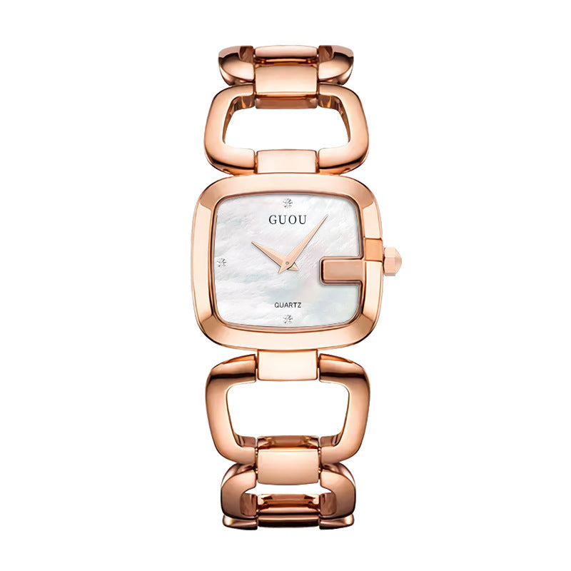 Women's Small Square Watch with Steel Band