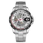 GESMART Men's Skeleton Automatic Mechanical Watch Silicone Band Sports Fashion