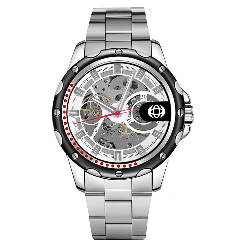 GESMART Men's Skeleton Automatic Mechanical Watch Silicone Band Sports Fashion