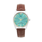 Vintage Diamond Men's Manual Wind Watch Steel Bracelet Leather Strap NOS