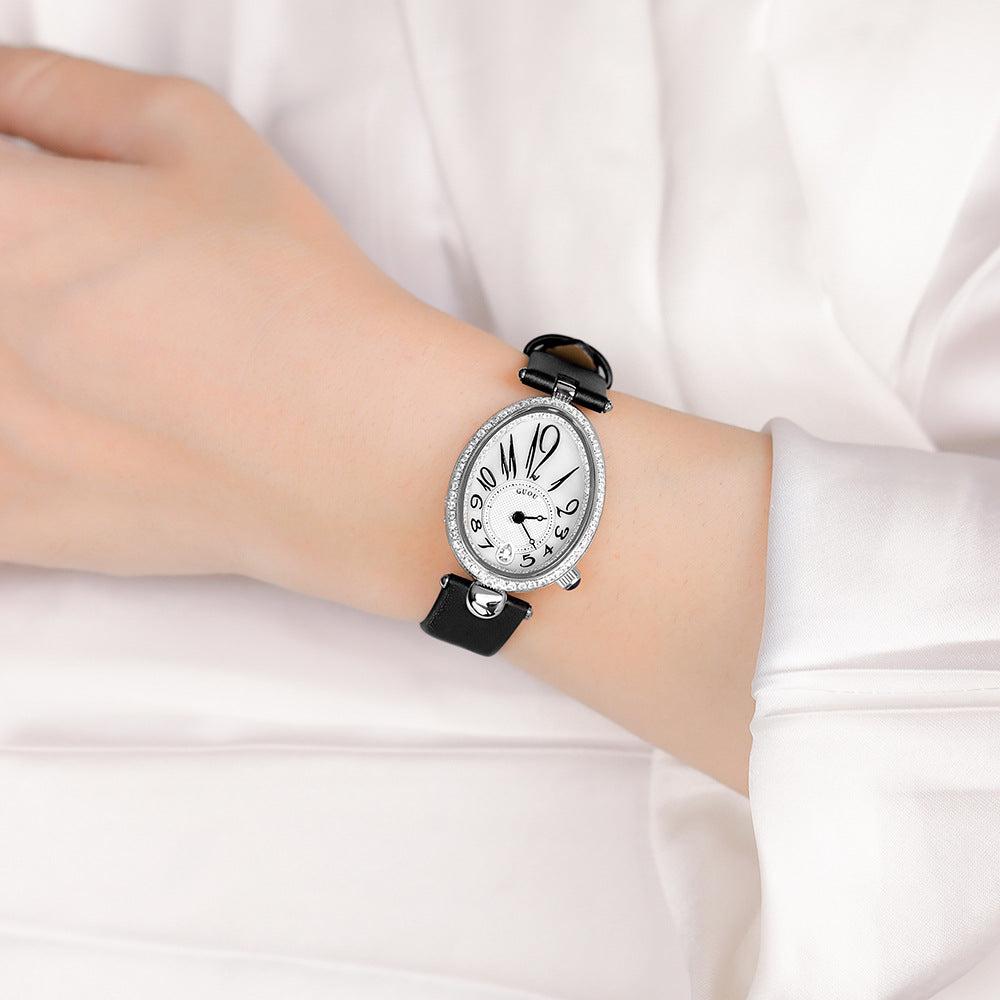 Women's Teardrop-Shaped Rhinestone Waterproof Quartz Watch