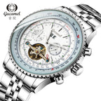 GESMART Men's Skeleton Tourbillon Automatic Mechanical Watch Large Dial Business Wristwatch