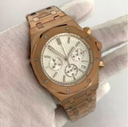 No Logo Rose Gold Men's 41mm Octagonal Quartz Chronograph Steel VK63 Movement