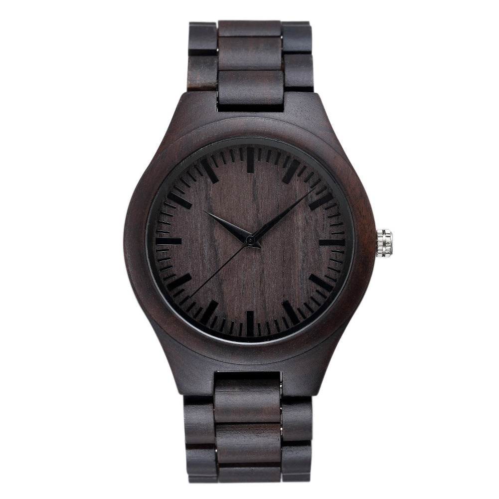 Unisex Large-Dial Vintage Wood Couple Quartz Watch