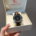 Women's Vintage Leopard-Print Plush Leather-Strap Watch