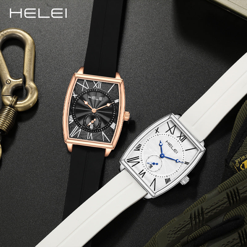 GESMART Men's Square Quartz Watch Roman Numeral Dial Water Resistant Casual Wristwatch