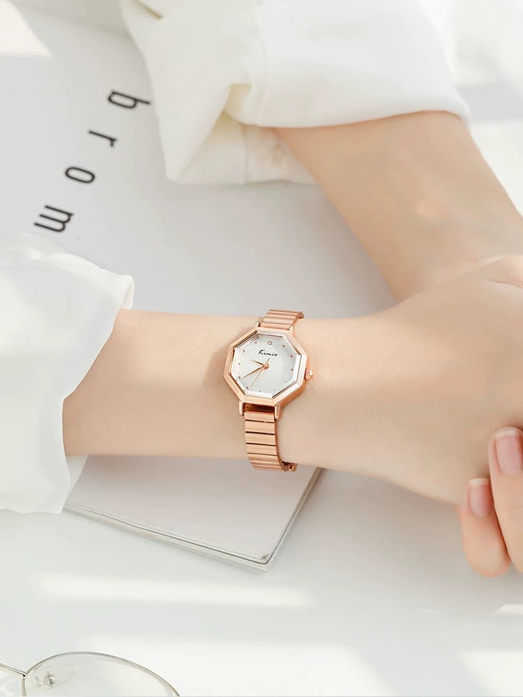 Women's Octagon Minimalist Steel-Band Quartz Watch