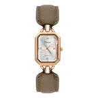 GESMART Women's Square Gold Tone Case Leather Band Watch Vintage Premium Steel Band