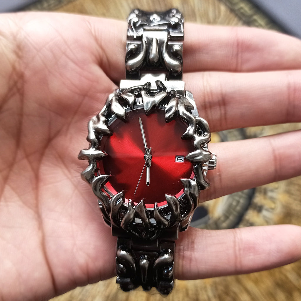 GESMART Men's Y2K Claw Shape Quartz Watch Retro Fashion Alien Design Trendy Niche Wristwatch