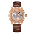 GESMART Men's Hand Winding Skeleton Mechanical Watch Casual Fashion Wristwatch